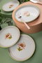 Hermia NNMOD19DUS880711 Juego para Servir Tartas de Porcelana, 6 Piezas, Blanco, Rosa y Verde